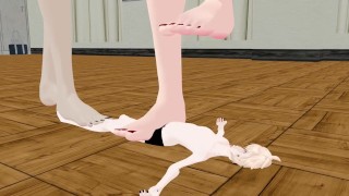 Giantess Kaguya and Lucy Trample