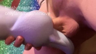 boy fucks his bad dragon fleshlight and cums inside