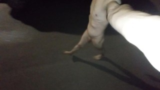 Almost caught walking naked in public