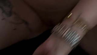 Tattooed Stepsister finishes with a Handjob on her Wristwatch