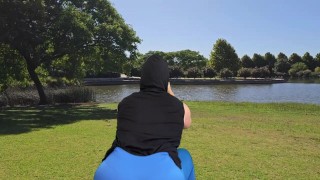 Big bubble butt workout in public park