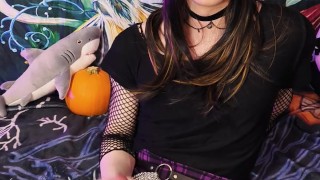 Trans girl with 9 inch BIG DICK can't stop cumming 😱