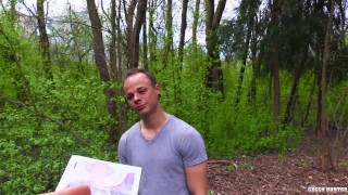 BIGSTR - Construction Worker Sucks A Delicious Cock In The Forest With The Bird Sounds All Around