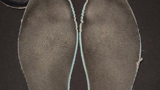 Cumshot on my friends worn nike shoes