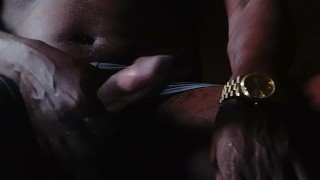 My foot receives all the thick hot cum as I jerk