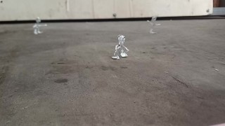 Mini Tinfoil Men Crushed & Trampled Flat by a Giant 89kg size 11 boots