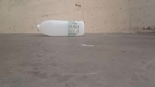 Plastic Bottle Crush. Squashed flat by my 89kg size 11 boots 👣👣