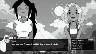 Juicy Futa new girlfriend on the island gave a juicy blowjob, sperm flowed through her nose