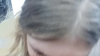 Deep throat by teen in public park.