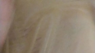 Red latex hooded swing dress and transparent pants cum wetsuiterest