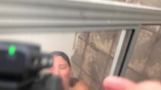 Big tits girl masturbating in the bathroom