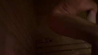 Public Gooning in gym sauna