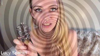 Mesmerizing Chastity Affirmations Lucy Spanks Blonde Femdom POV