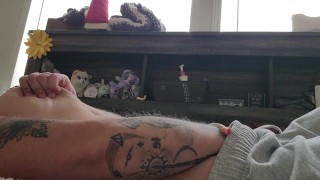 Solo masturbation orgasm nipple play