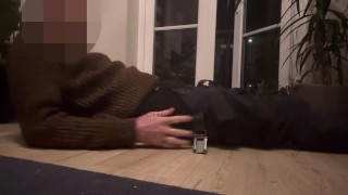 Masturbating my cock by the balcony.. the cool air getting me horny until I cum over myself