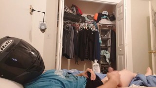 Slutty biker tgirl jerks off for you in mini skirt (try not to cum)