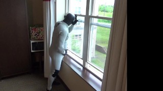 Wetsuit fun in hotel room