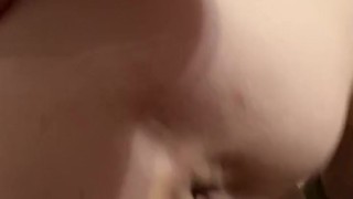 POV Good girl bends over for Daddy and gets big load on her ass