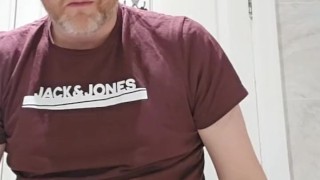 Uncut hairy cocked Daddy attempts to Helicopter. Mastubates and eat his cum!