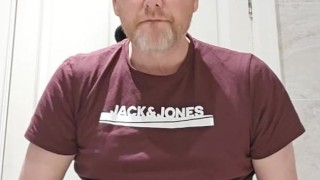 Uncut hairy cocked Daddy attempts to Helicopter. Mastubates and eat his cum!