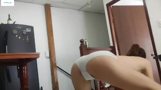 Step working out and getting naked