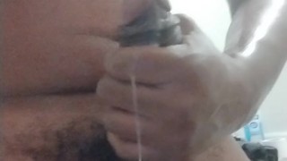 Sweaty, juicy, and hot sexy cum before shower