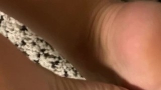 Only feet and very close view for my perfect dry feet after bath