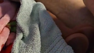 Trying out the new thicker dildo my wife bought me