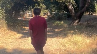 Stripping naked in a park