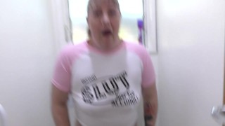 Trashy Kiwi MILF retrieves and reinserts Butt Plug tail after it falls out while pissing in toilet