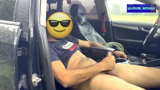 Beating my meat hard in the car and cumming a lot!