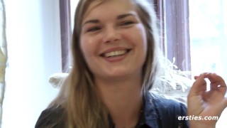 Ersties - Beautiful Viktoria Fingers Her Hairy Pussy