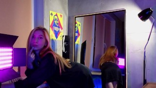 Angelic girl gives herself a pleasant orgasm