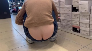 Showing my Ass and Thong in Public with Reactions