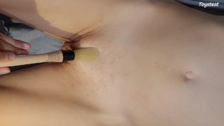 Paint Brush Makes Her Tight Pussy SO WET