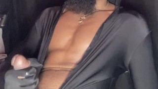 Venom cosplay stroking his Large cock until he ums