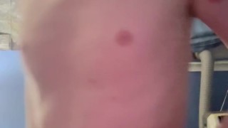 Trying on khakis after working out for 30 days