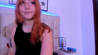 Cute redhead with an angelic face licks her armpits for you