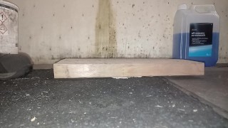 Box Stomp Trample & Crush, flattened under a board by my 89kg size 11 boots 👣👣