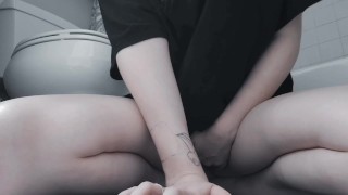 Emo Slut Fingers Herself In Family Bathroom