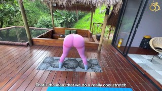 Yoga teacher fills blonde's ass girl with cum - Scarlet Benz