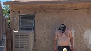 Public dildo riding in my back yard