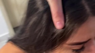 BBC fucking Latina wife's throat in front of cuckold (SUBTITLED)