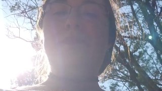 Letting down my long hair while walking.