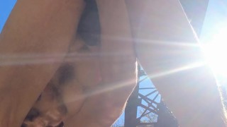 Getting lubed and ready by the Potomac River for a top(s) to find me