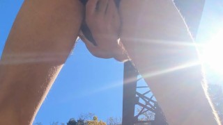 Getting lubed and ready by the Potomac River for a top(s) to find me