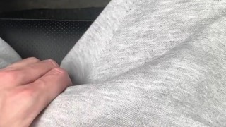 Got excited during an Uber ride. He pulled his fat dick out of his pants.