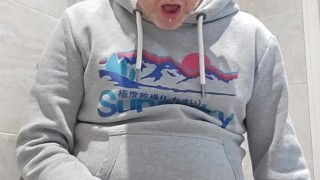 Just wanking my hairy uncut cock through the zip of my jeans.