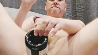 After drinking the Champagne, the bottle went in my ass.