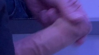 Snake on a Plane! Stroking Big Uncut Cock in Airplane Bathroom! Onlyfans Uncutmnguy21
